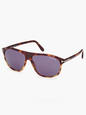 Tom Ford Tortoiseshell Frame Sunglasses with Purple Lenses